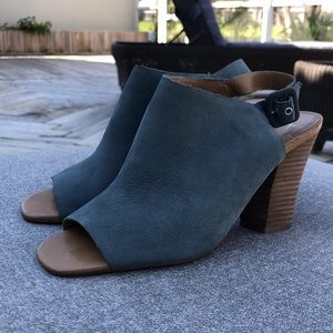 FRANCO SARTO / Artist Collection Blue Suede Leather Booties Sandals